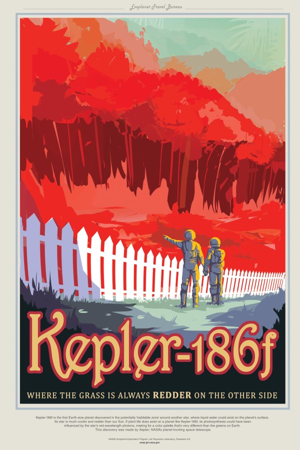 美国宇航局海报：开普勒186f行星